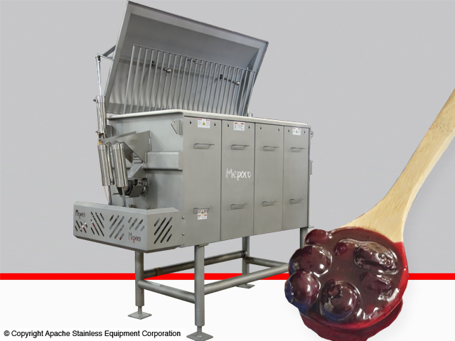 Cooker/Chiller Equipment with close up of a spoonful of cherry pie filling